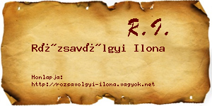 Rózsavölgyi Ilona névjegykártya
